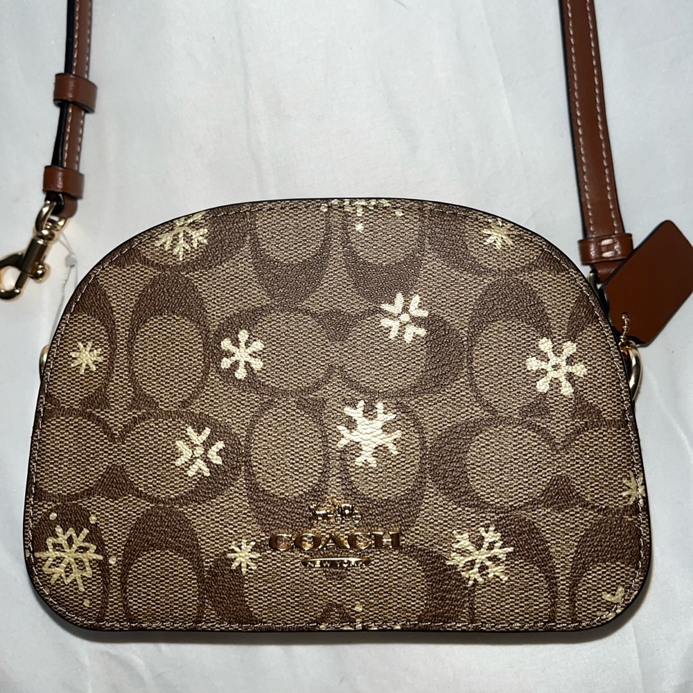 Mini Coach Serena Crossbody in Signature Canvas with Snowflake Print